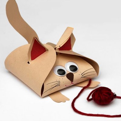 paper cat gift box w...
